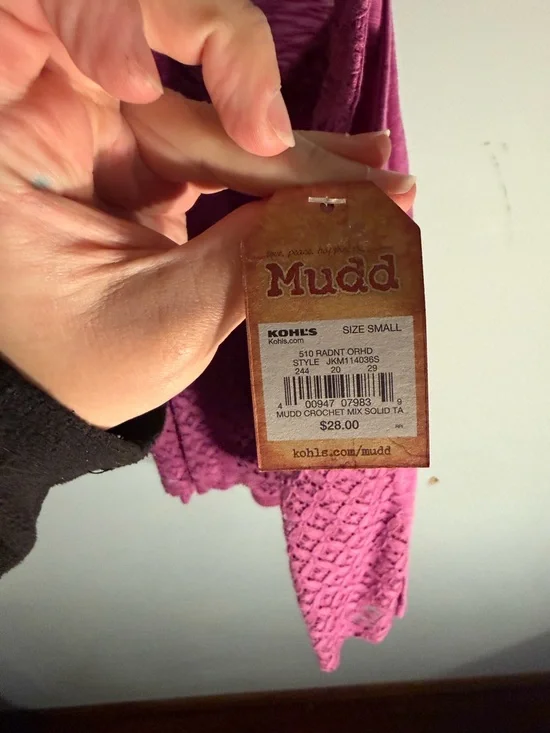 Mudd Pink Crochet Tank Top - Picture 4 of 4